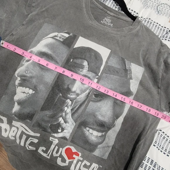 Tupac Shakur Movie Poetic Justice Mens T-shirt Dark Gray Wash Small Medium - Picture 6 of 6